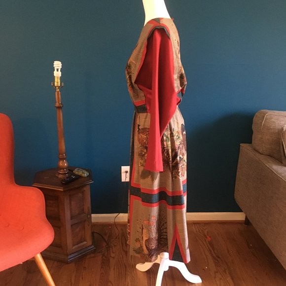 Handmade vintage dress featuring a duck print - Picture 3 of 7